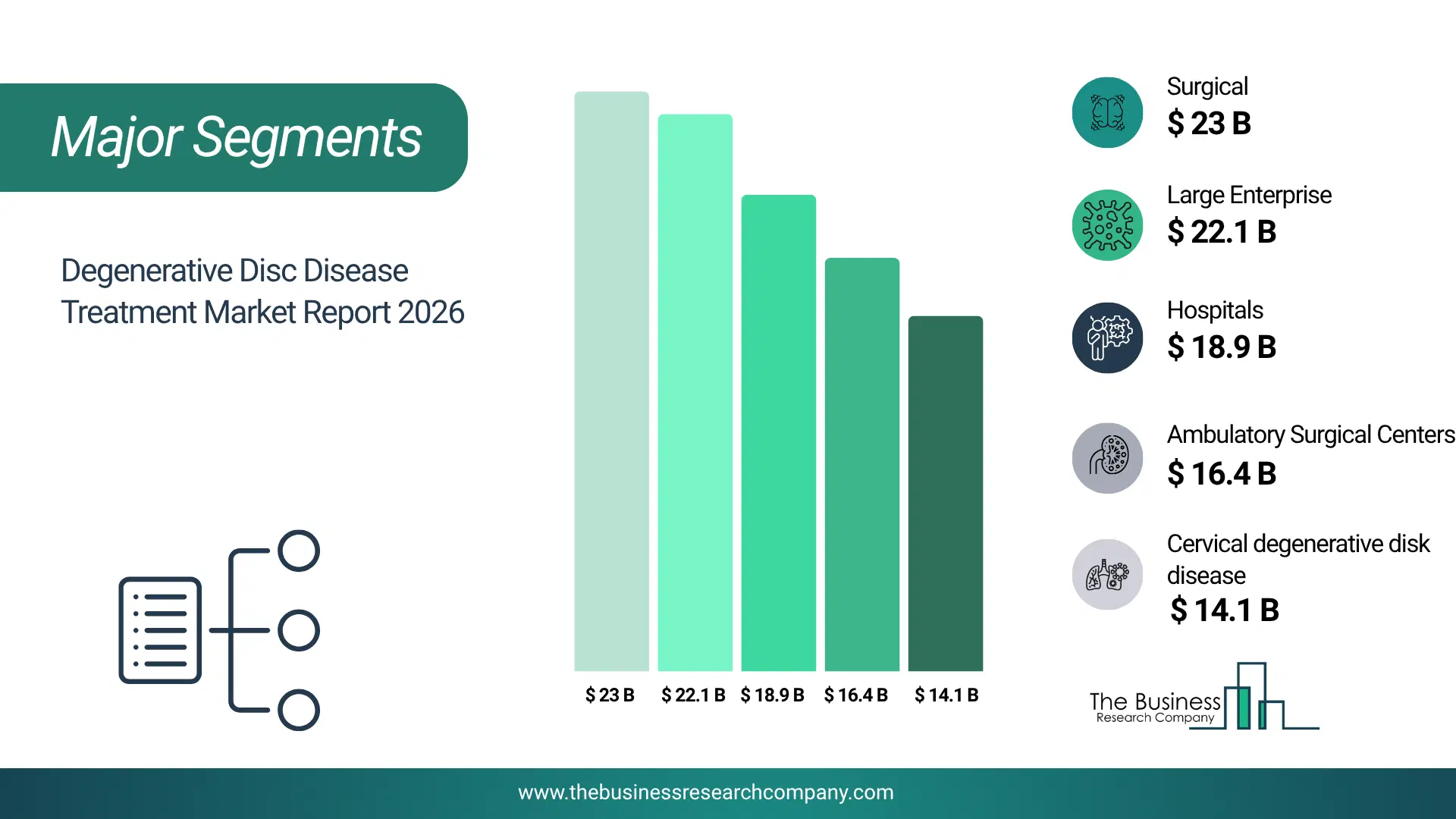 Degenerative Disc Disease Treatment Market Major Segmentation Breakdown2026 Major Segmentation Breakdown Chart Of The Degenerative Disc Disease Treatment Market.