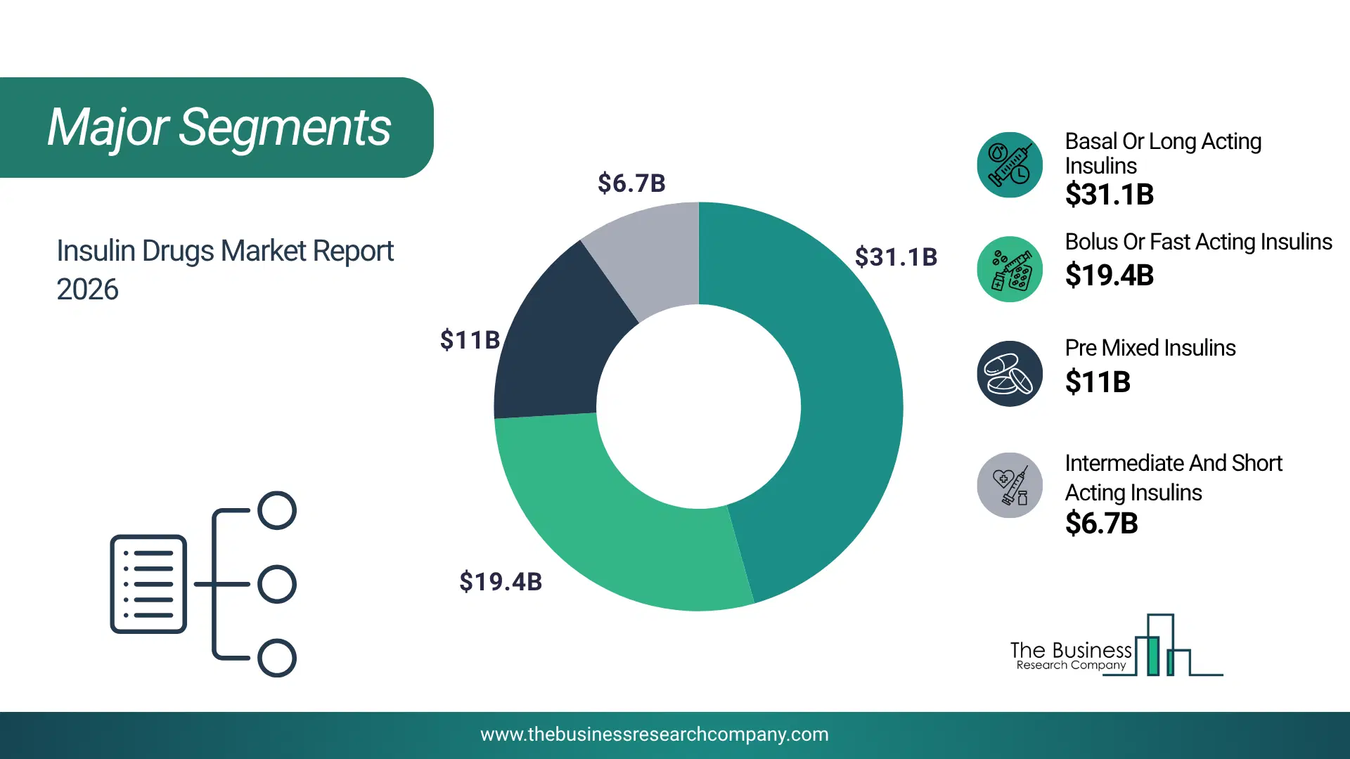Insulin Drugs Market Major Segmentation Breakdown2026 Major Segmentation Breakdown Chart Of The Insulin Drugs Market.