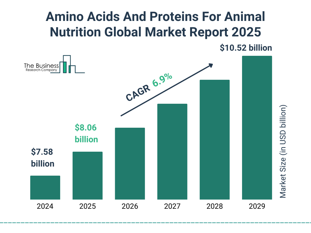 Amino Acids And Proteins For Animal Nutrition Market Size and growth rate 2025 to 2029: Graph