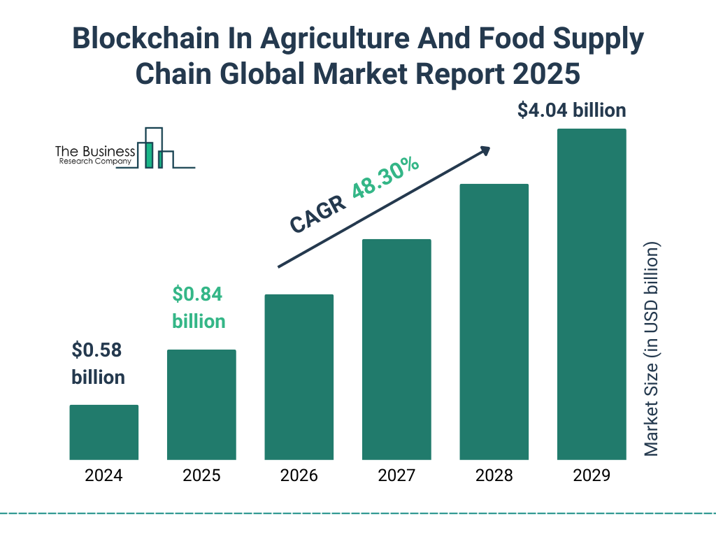 Blockchain In Agriculture And Food Supply Chain Market Size and growth rate 2025 to 2029: Graph