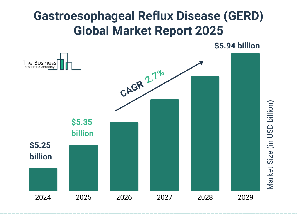 Gastroesophageal Reflux Disease (GERD) Market Size and growth rate 2025 to 2029: Graph