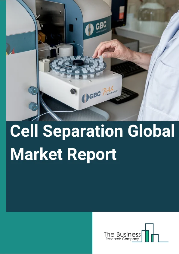 Cell Separation Global Market Report 2024 – By Cell Type (Human Cells, Animal Cells), By Type (Gradient centrifugation, Surface markers separation, Fluorescence activated cell sorting, Magnetic cell sorting), By Product (Consumables, Instruments), By Application (Biomolecule Isolation, Cancer Research, Stem Cell Research, Tissue Regeneration, In Vitro Diagnostics, Therapeutics) – Market Size, Trends, And Global Forecast 2024-2033